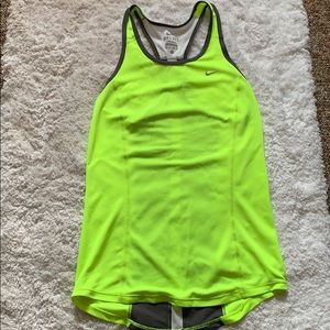 Used dry fit green and grey Nike tank top